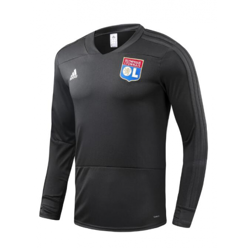 Olympique Lyon 18/19 Training Sweat Top Black